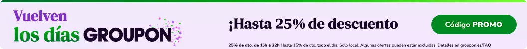 16h a 22h - ¡Hasta 25% de dto. en experiencias gastronómicas, peluquerías y más! Código: PROMO