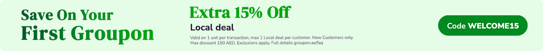 Start saving instantly! 15% off your first Groupon deal! Use code: WELCOME15