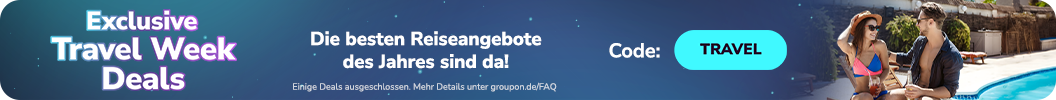 Die besten Reiseangebote des Jahres sind da! Code: TRAVEL