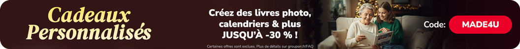 Créez des livres photo, calendriers & plus — jusqu’à -30 % ! Code: MADE4U