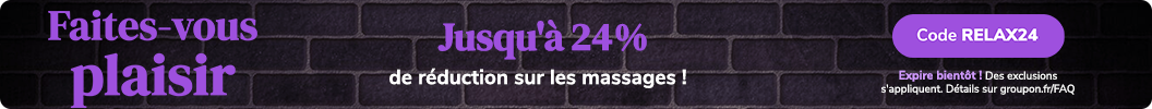 Offrez-vous une relaxation ultime avec 24 % de réduction sur les massages ! Code: RELAX24