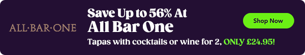 Save Up to 56% At ALBAR-ONE All Bar One o Tapas with cockails or wine for 2, ONLY 24.95! 