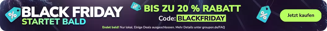 Schalte heute Rabatt auf exklusive Deals frei – bis zu 20 % Rabatt. Code: BLACKFRIDAY