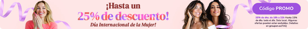 16h a 22h - ¡Hasta 25% de dto. en experiencias gastronómicas, peluquerías y más! Código: PROMO