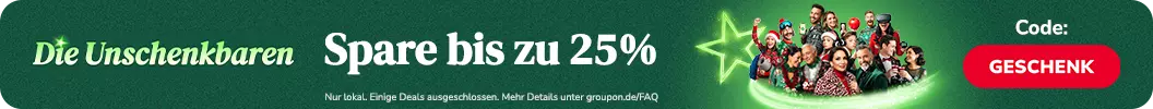 Spare bis zu 25% - mit Groupons Angeboten gibt's das perfekte Geschenk für jeden. Code: GESCHENK
