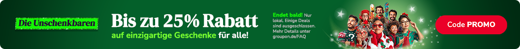 Mit Groupons Angeboten ist jeder beschenkbar! Bis zu 25% Rabatt! Code: PROMO