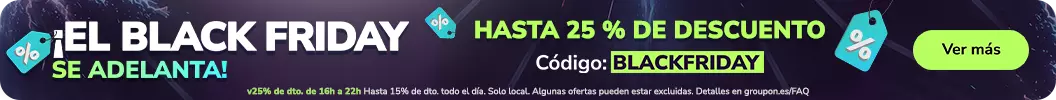 Accede a ofertas especiales hoy, con hasta un 25 % de descuento! Código: BLACKFRIDAY