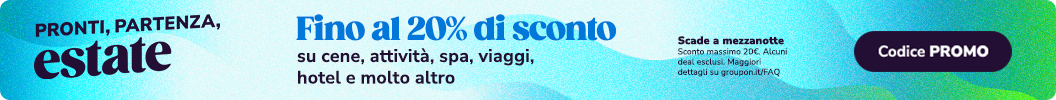 Approfitta di uno sconto fino al -20% sul prezzo di vendita su esperienze incredibili per tutti. Codice: PROMO. Scade a mezzanotte. Alcuni deal esclusi.