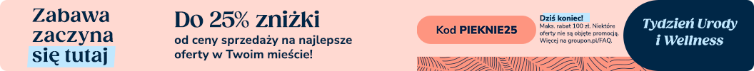 Do 25% zniżki od ceny sprzedaży na urodę i fajne aktywności z kodem PIEKNIE25. Dziś koniec.