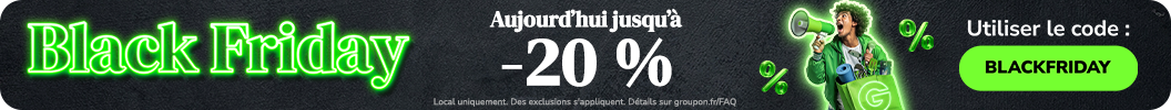 Aujourd’hui jusqu’à 20 % de réduction ! Code: BLACKFRIDAY
