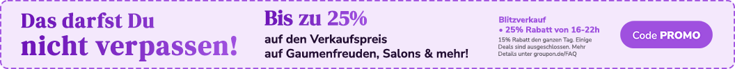 16-22h - Bis zu 25% auf den Verkaufspreis auf Gaumenfreuden, Salons & mehr! Code: PROMO