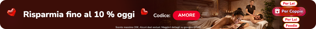 Risparmia fino al 10 % oggi! Codice: AMORE