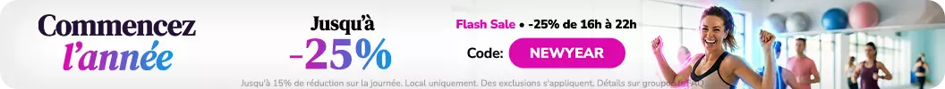 16h &agrave; 22h - JUSQU'&Agrave; -25% sur les d&icirc;ners, coiffeurs et plus ! Code: NEWYEAR