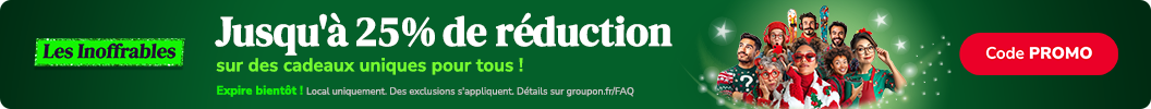 Avec Groupon, tout le monde obtient un cadeau ! Jusqu'à 25% de réduction ! Code : PROMO