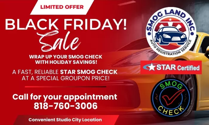 Up to 52% Off on Inspection Sticker/Emission Test at Smog Check & DMV Auto Registrations