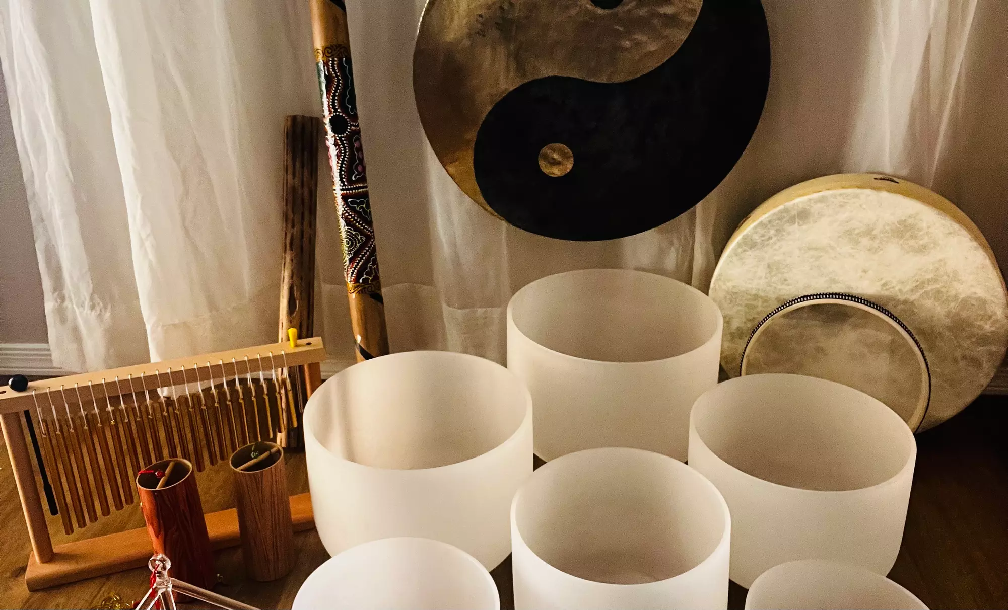 Portable Yoga Studio offers private sound bath meditation sessions with up to 40% off for a serene escape. - Primary Image