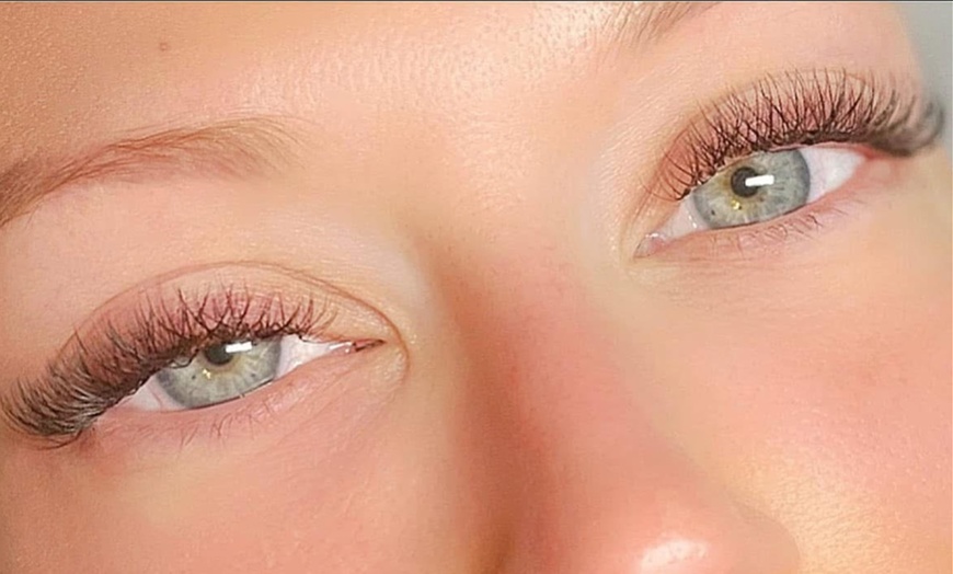Image 1: Transform w/ Full Set of Volume Eyelash Extensions/Nano Eyebrow Tattoo