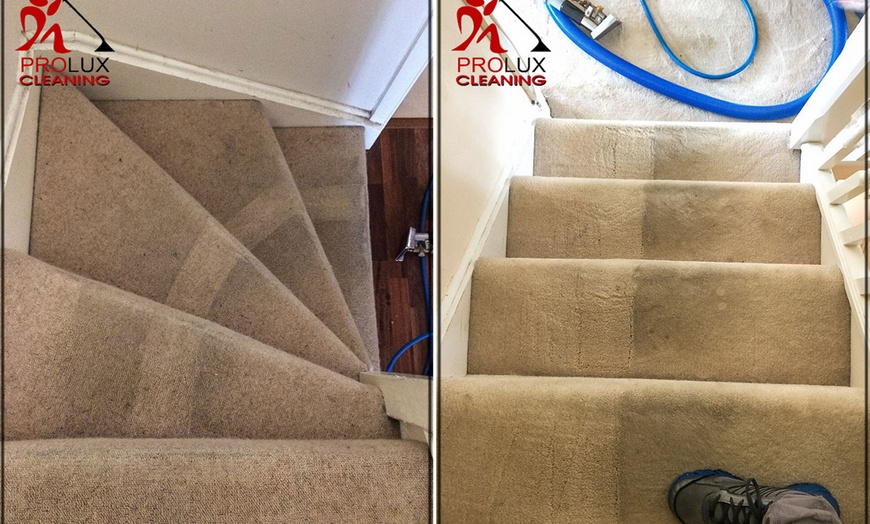 Image 1: Revitalize Your Office with Carpet Cleaning Per Step for Office Stairs