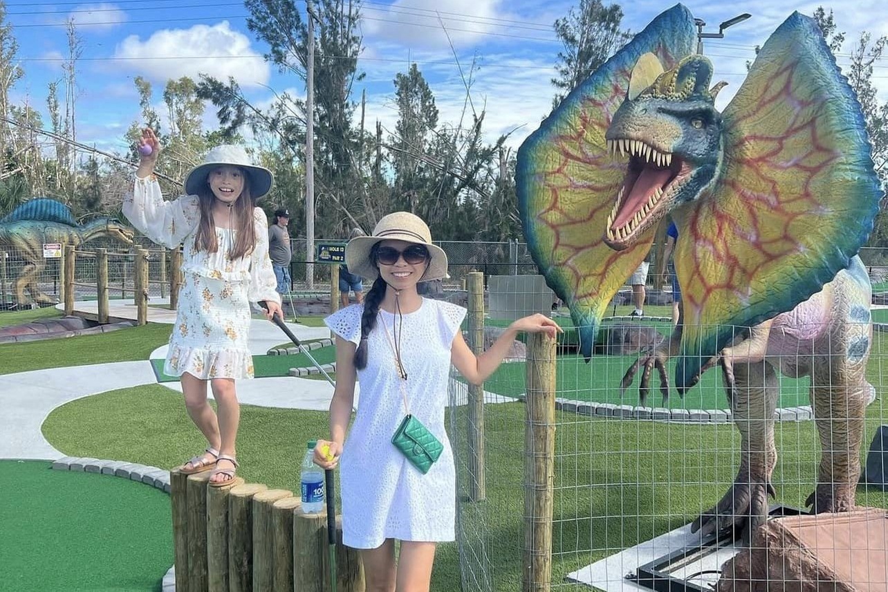 Enjoy Tee Time on a 19-Hole Dinosaur Falls Miniature Golf!