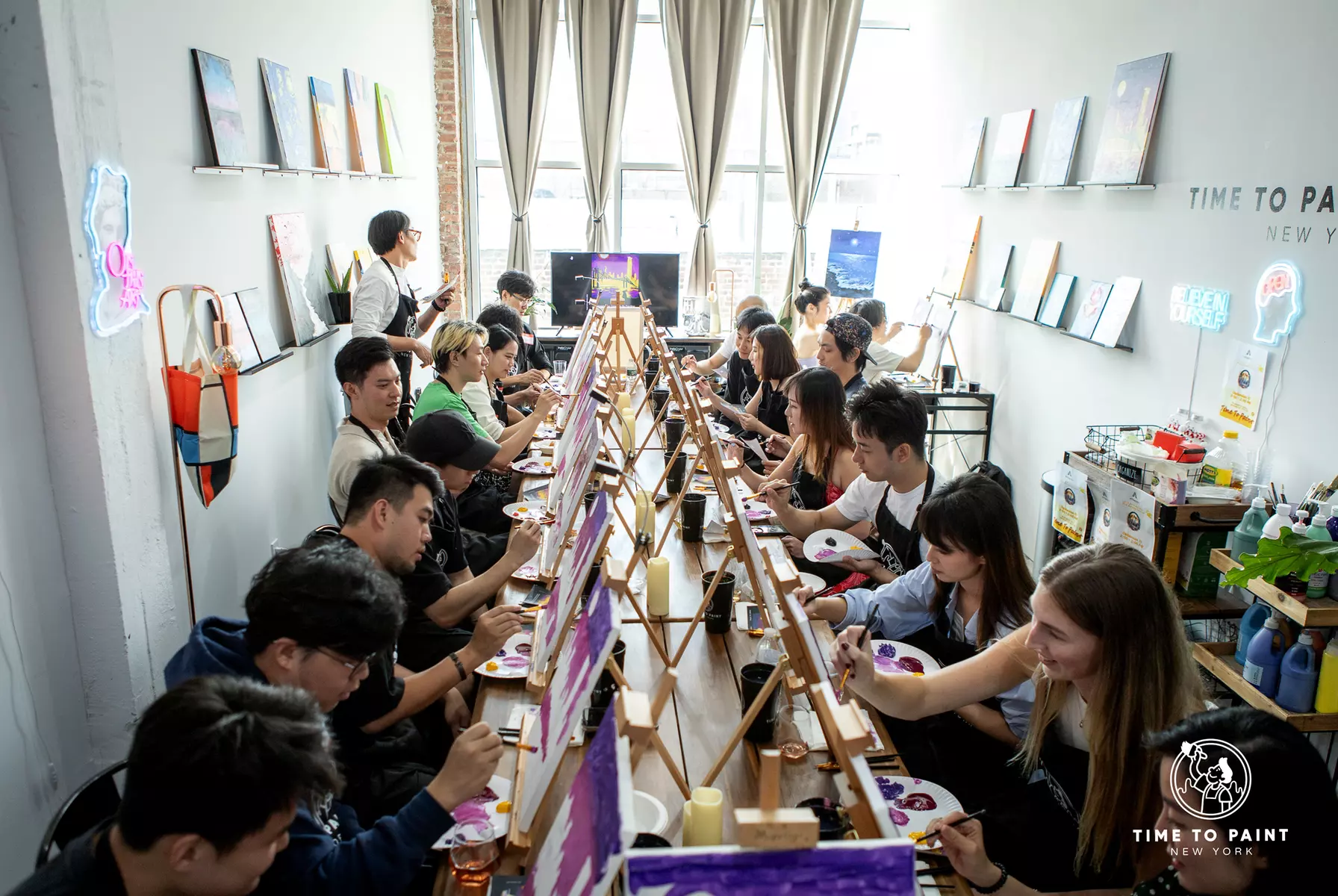 Painting Party at Time To Paint - Painting Studio in Long Island City