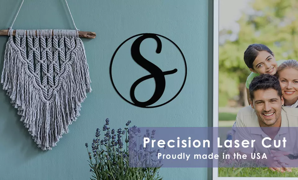 Personalized 10'' Modern Script Monogram Signs for Home