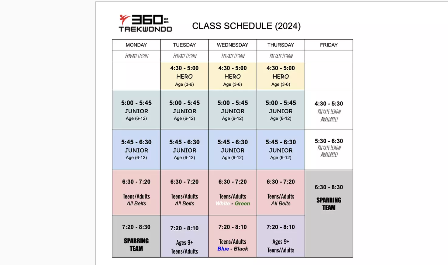 10 Taekwondo Classes with Free T-shirt for Kids