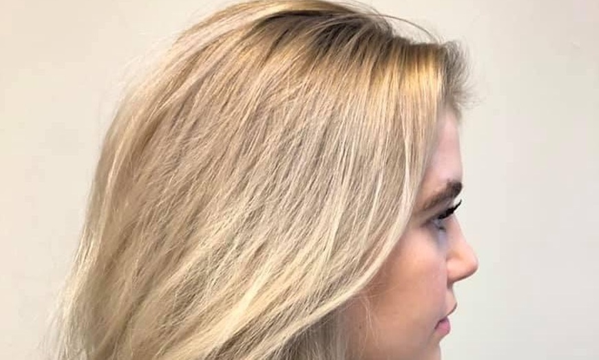 Image 1: Up to 35% Off on Salon - Hair Color / Highlights - Roots at Salon Aries