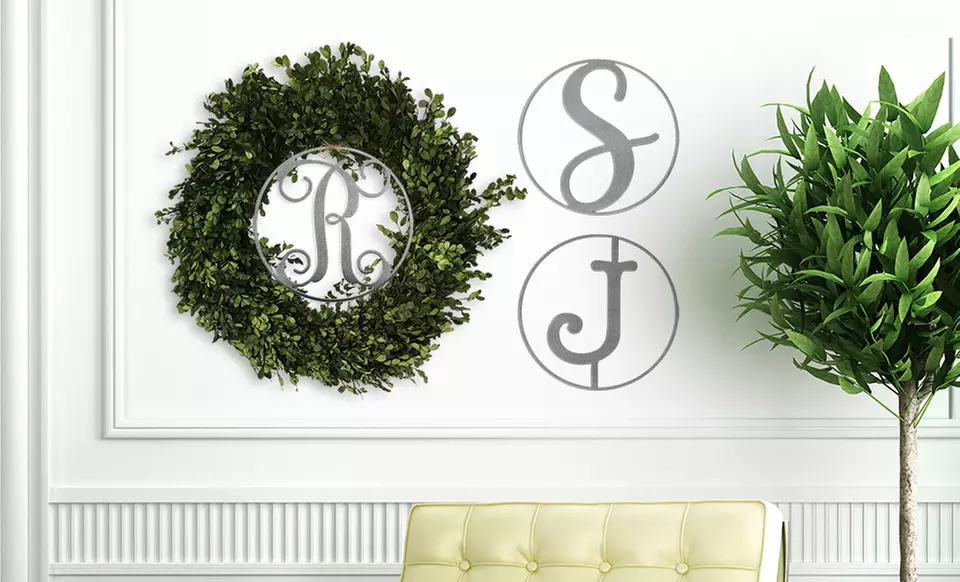Personalized 10'' Modern Script Monogram Signs for Home