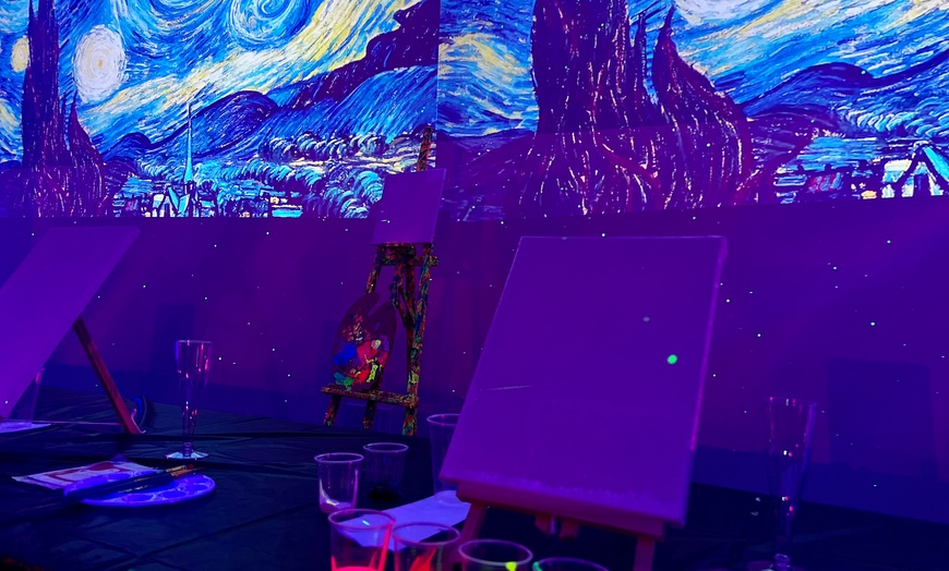 Image 7: Sip, Paint, And Glow Experience in Van Gogh's Neon Wonderland