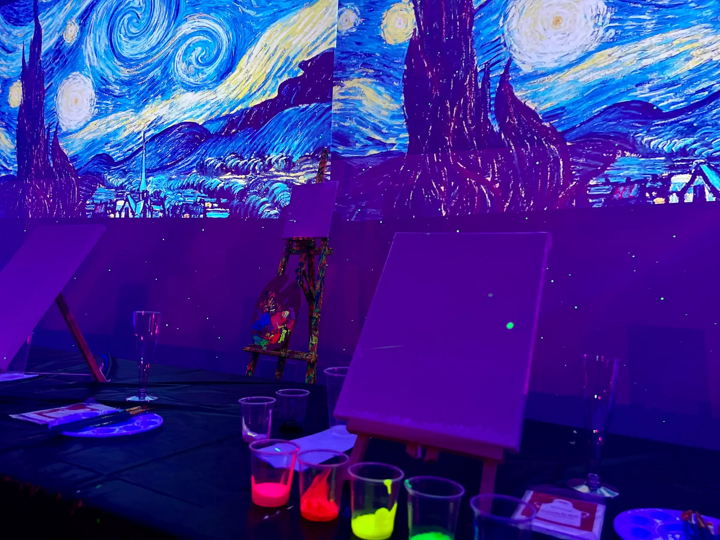 90-Min Sip, Paint And Glow in Van Gogh's Neon Wonderland for 1, 2 or 4