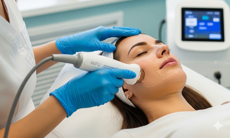 Image 1: HIFU Treatment: Face, Neck, Stomach, Love Handles, Arms or Thighs 