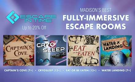 Admission for 4 Players to 1 Room of Choice from Description on a Thursday or Friday - Escape In Time - Madison