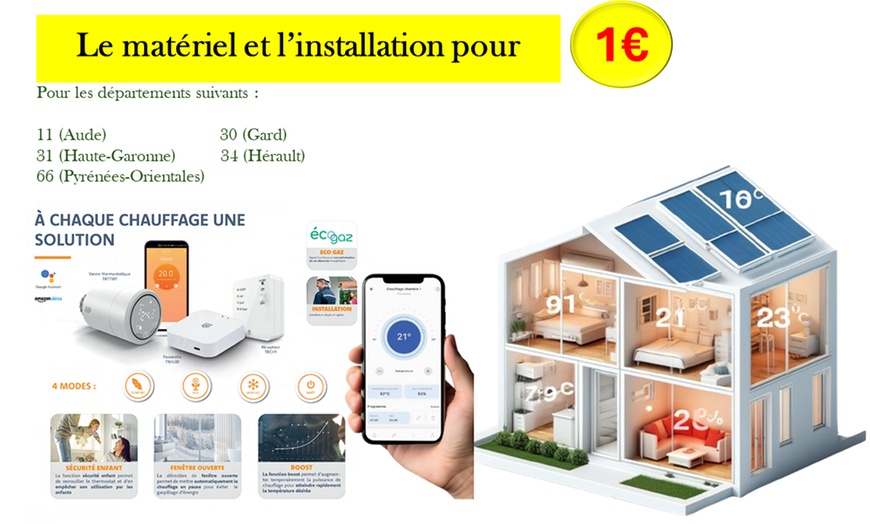 Image 1: Installation d'un thermostat connecté, matériel compris
