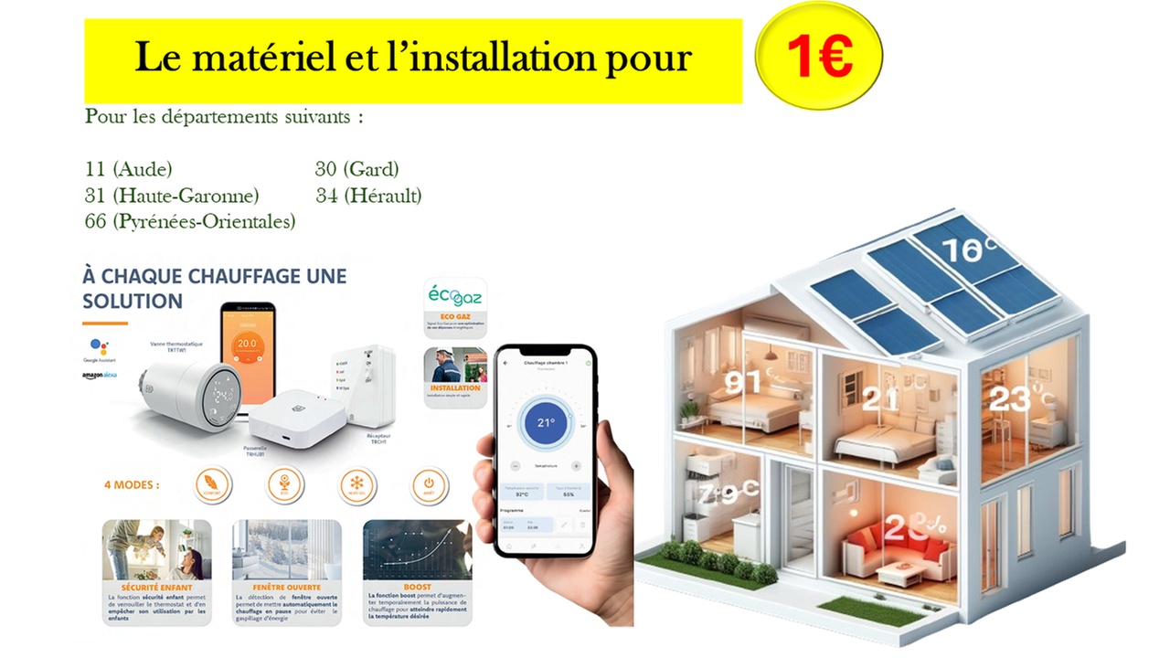 Installation d'un thermostat connecté, matériel compris