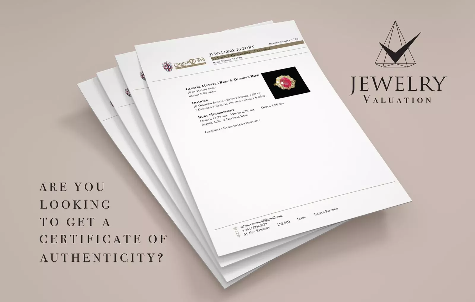 Up to 50% Off on Appraisal Services at Convert 2 Cash / Jewelry Valuation