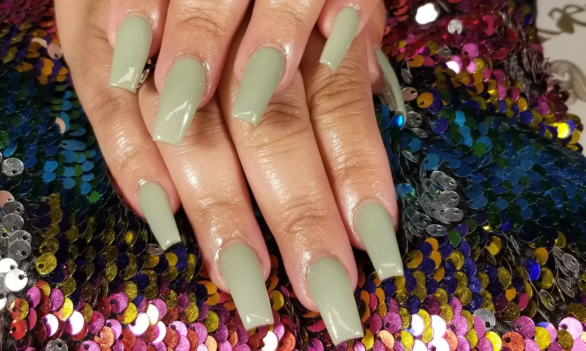 One Short Set Acrylic with Gel Polish