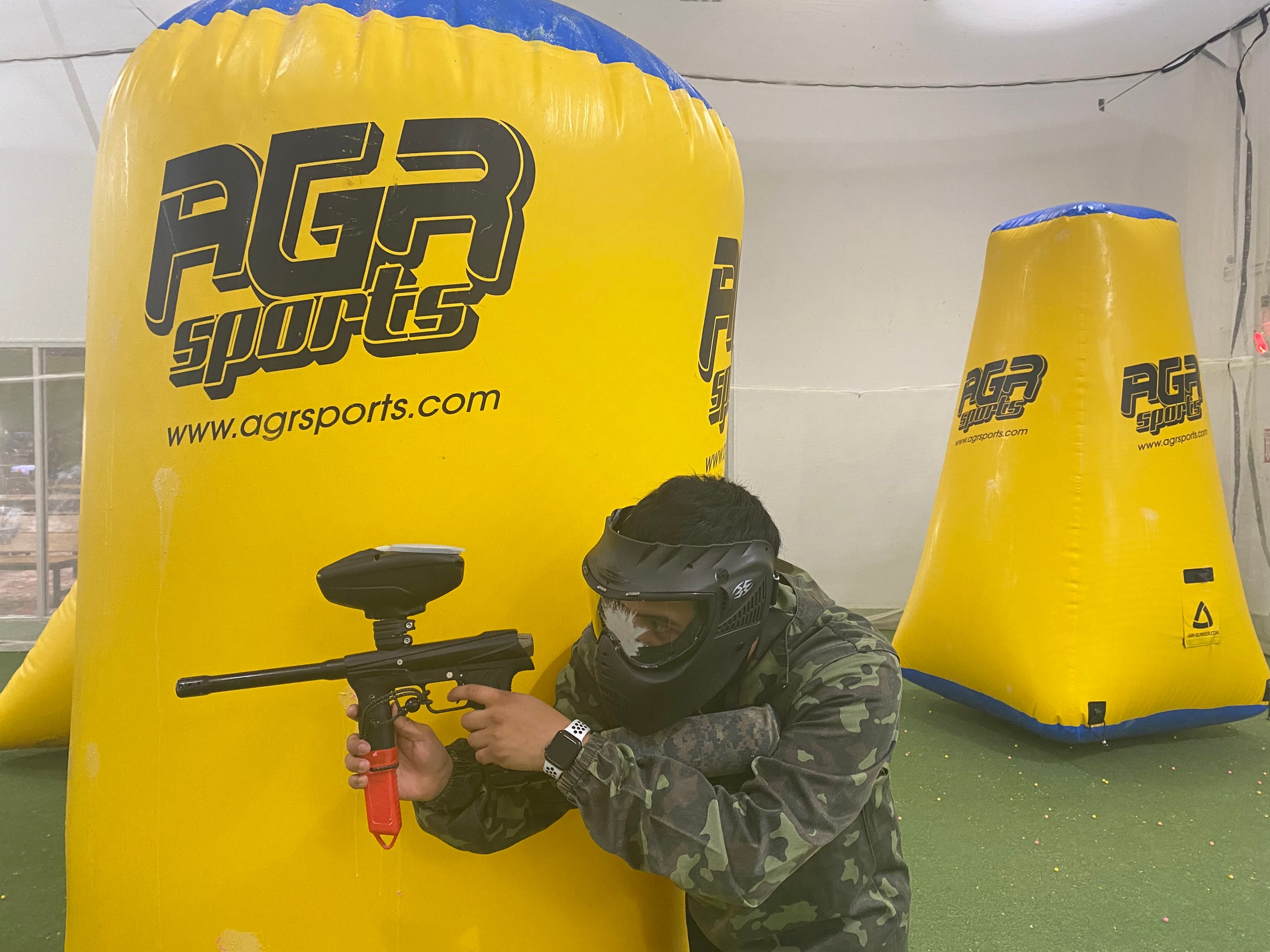 All day indoor paintball pass fun for groups or solo players