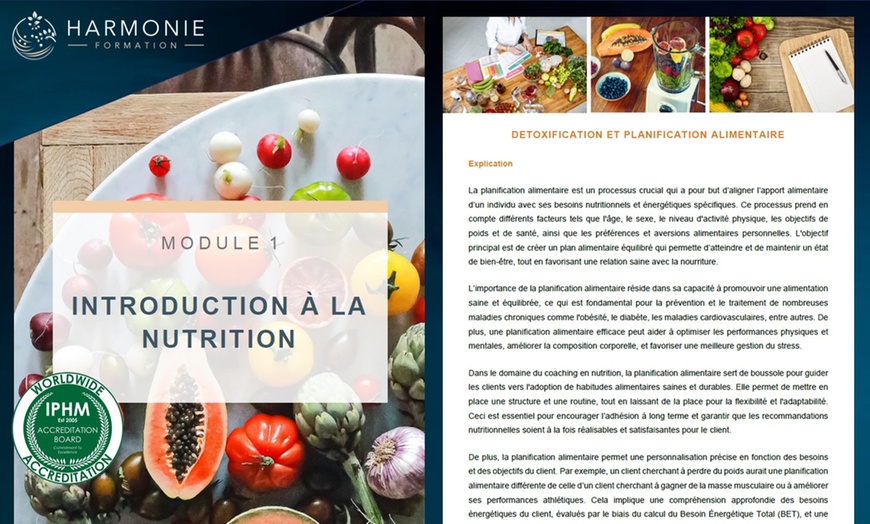 Image 2: Formation en ligne en nutrition avec Harmonie Formation
