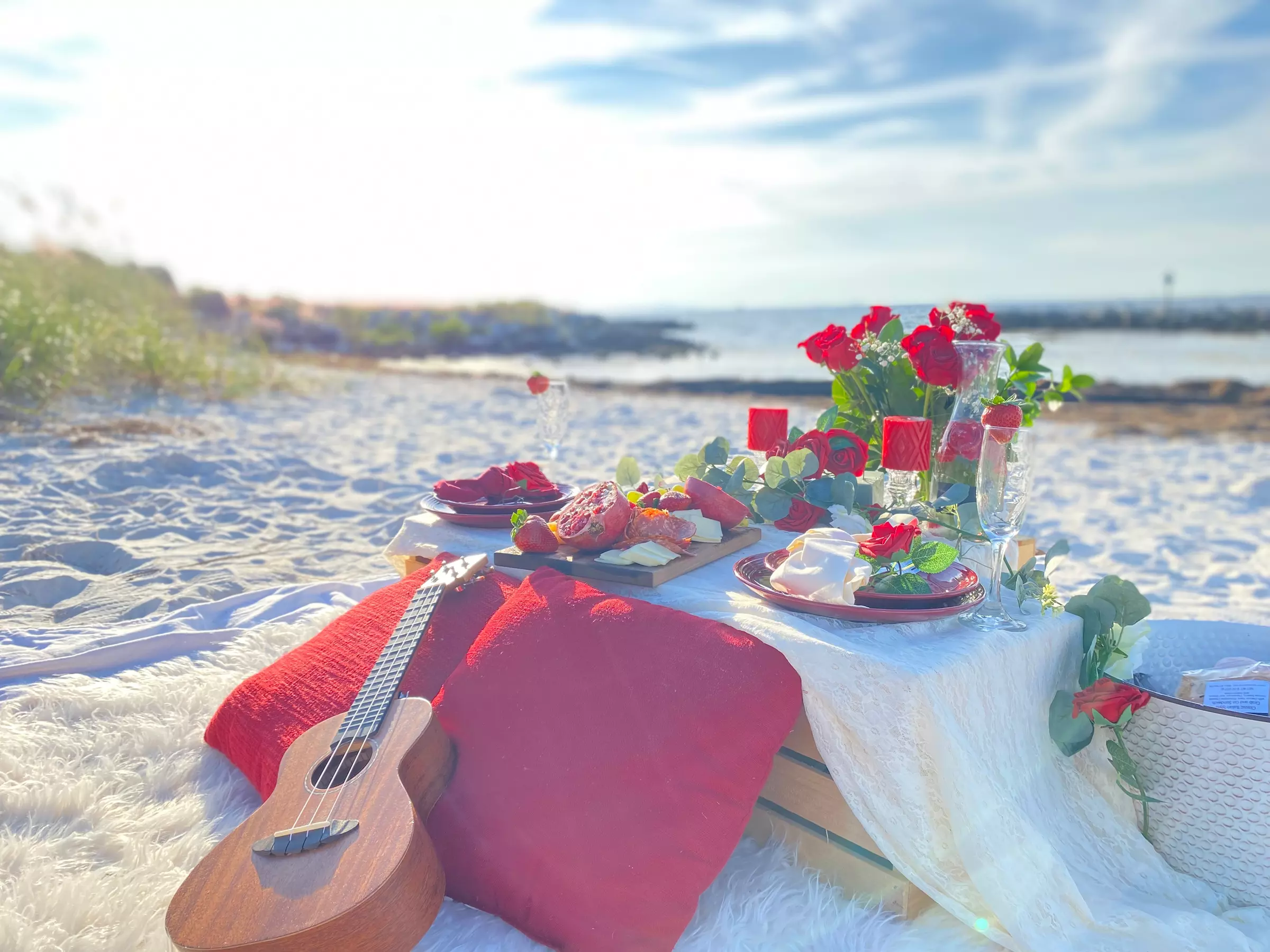 Experience a romantic sunset waterfront picnic paint and sip with Mamma Maude's, offering up to 39% off for limited seating. - Primary Image