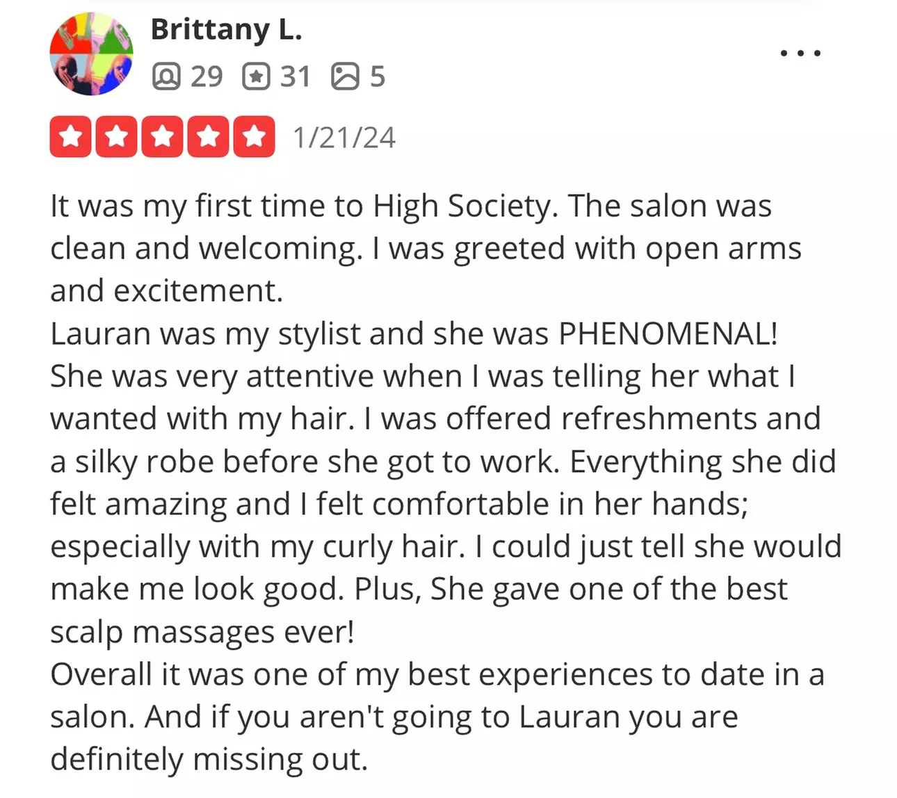 Up to 37% Off on Salon - Hair Conditioning at Lauran Loves Hair! At High Society Salon and Boutique - Second Medium