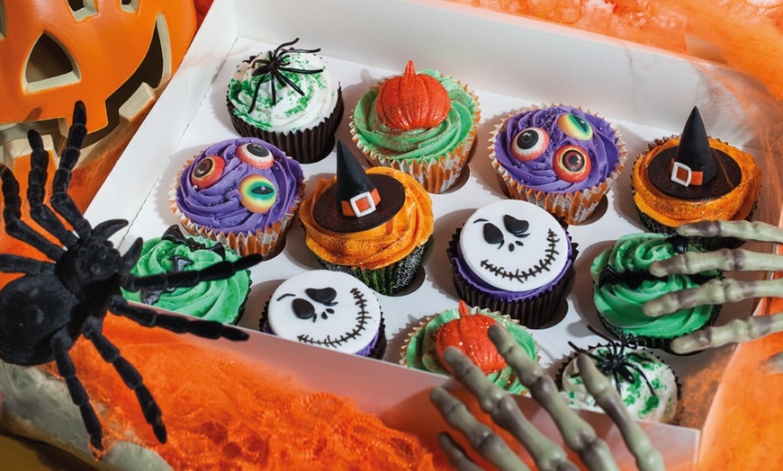 Image 1: 12 Gourmet Halloween Cupcakes