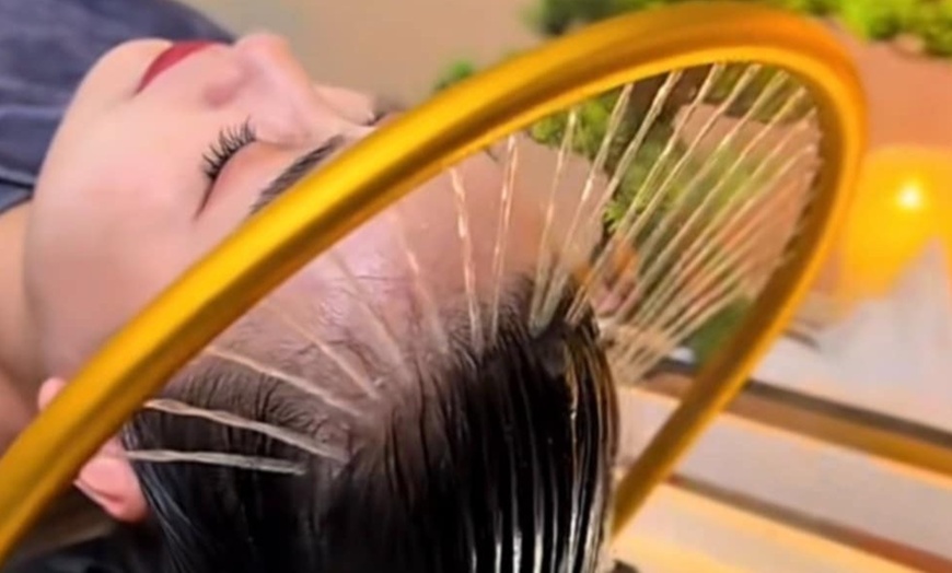 Image 1: Head Spa Scalp Treatment with Head, Neck, & Shoulder Massage w/ Facial