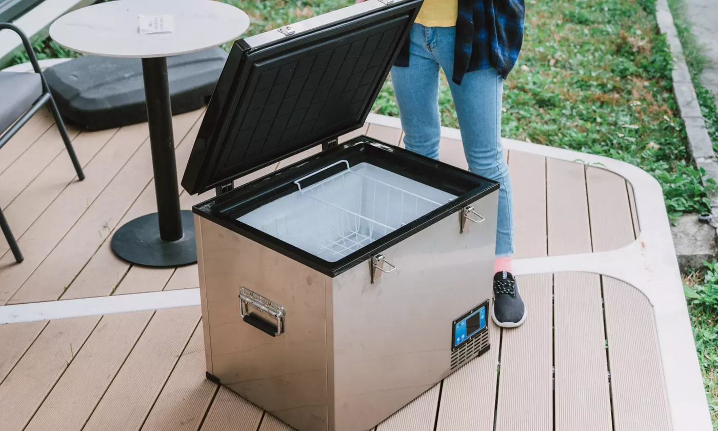 Experience Alpicool's Compact 52L Car Fridge with Dual Zone Tech, Up to 49% Off for Ultimate Travel Convenience - Primary Image
