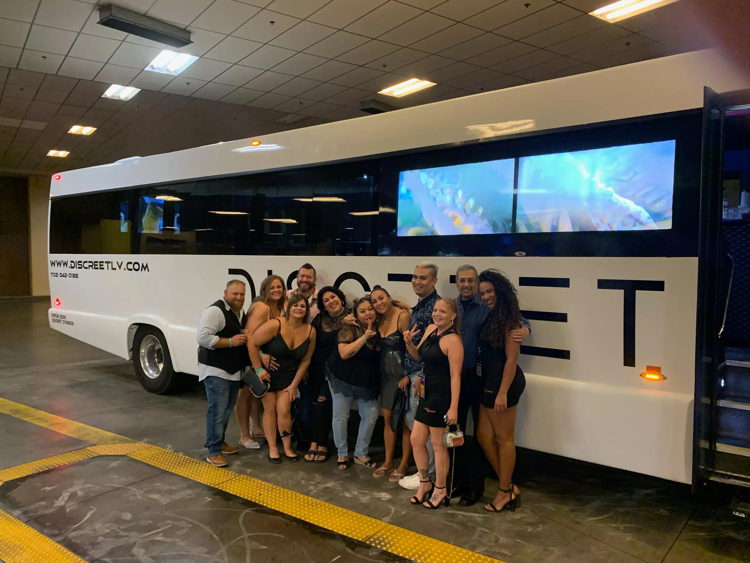 Vegas nightclub crawl with party bus for one, two or four