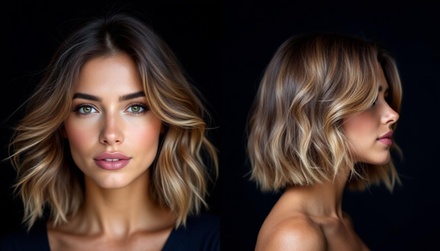 Shampoing coupe brushing et soin sur cheveux mi-longs (maximim jusqu'aux épaules)