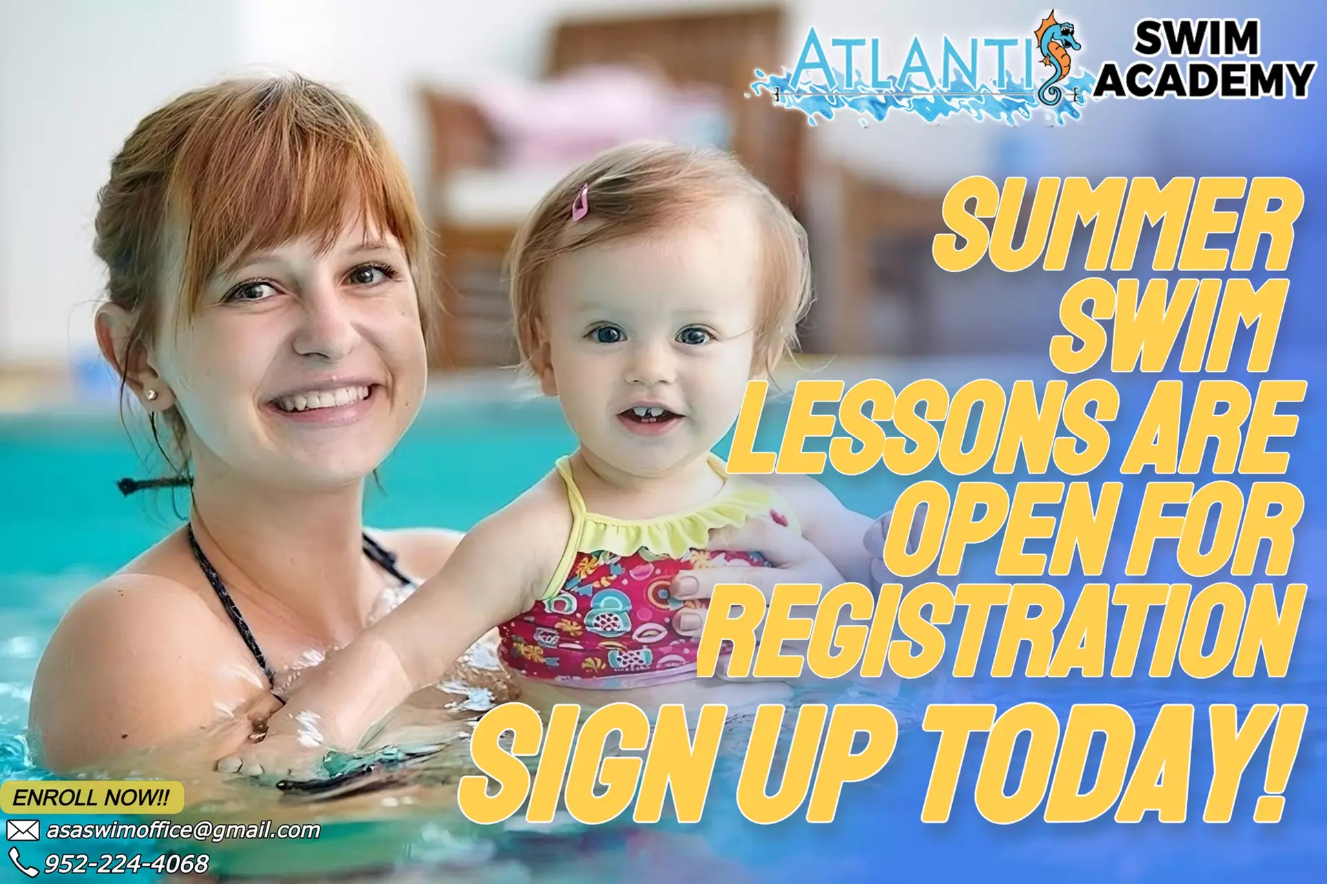Discover Atlantis Swim Academy's Baby Swim Lessons and Group Classes for All Ages with Up to 55% Off - Primary Image
