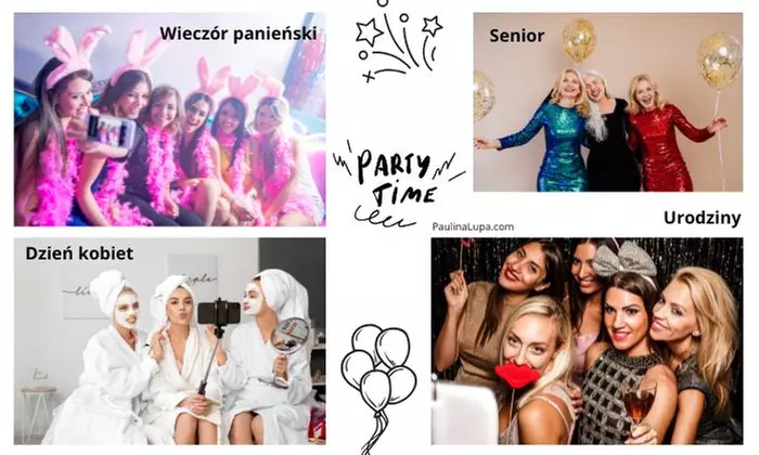 Selfie studio na wynajem z opcjonalną imprezą dla nawet 6 osób