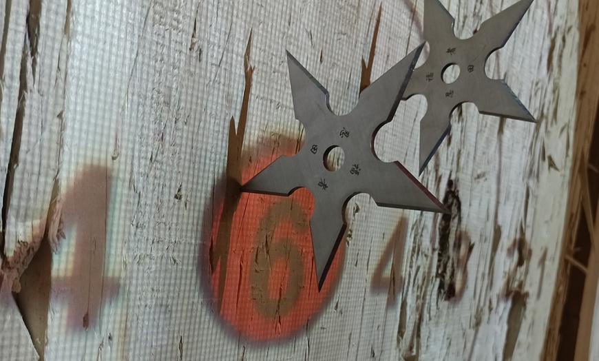 Image 8: Unleash Your Inner Warrior: Axe Throwing + Ninja Stars and Bat-A-Rangs