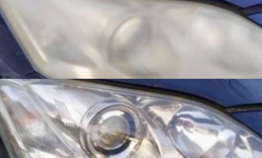 Image 1: Get Clear Headlights With Class A Restoration for One or Two Vehicles