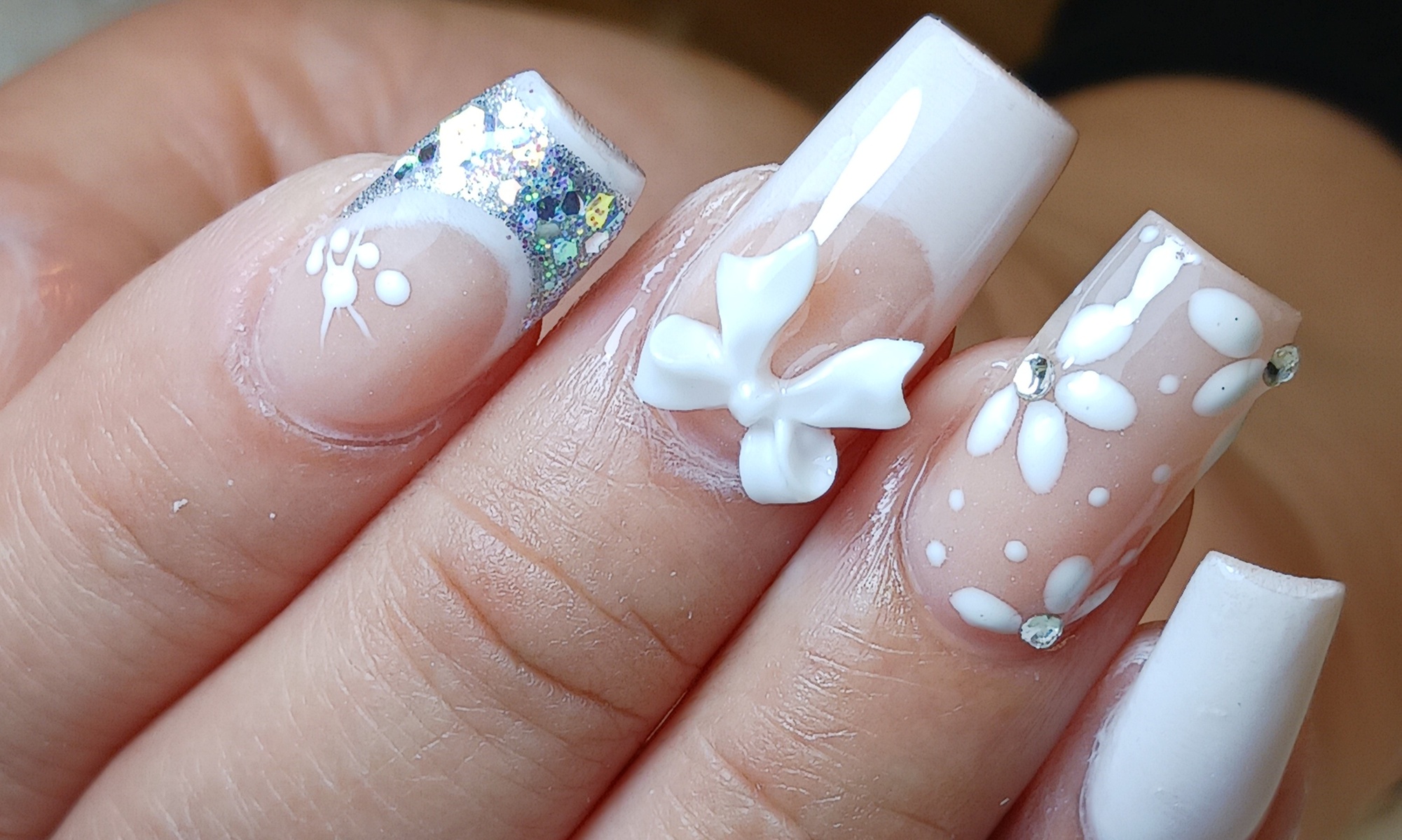  Acrylic Full Set - Medium or Large or Refill with Gel Polish 